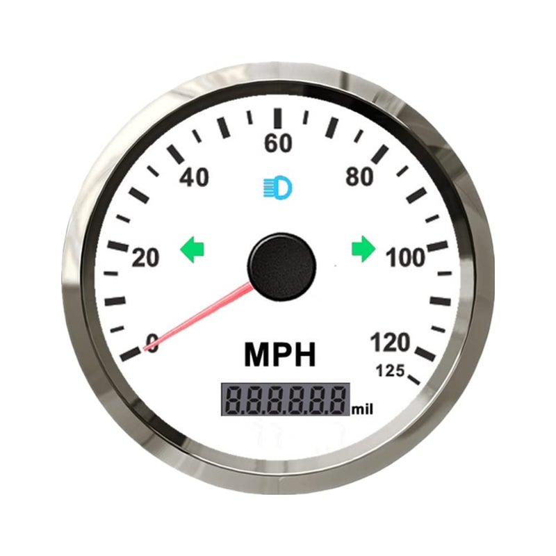 ELING Universal 85mm GPS Speedometer 125MPH Speedo Odometer Adjustable for Boat RV Car Truck Motorcycle 3 3/8 12V 24V with Backlight - Image 1